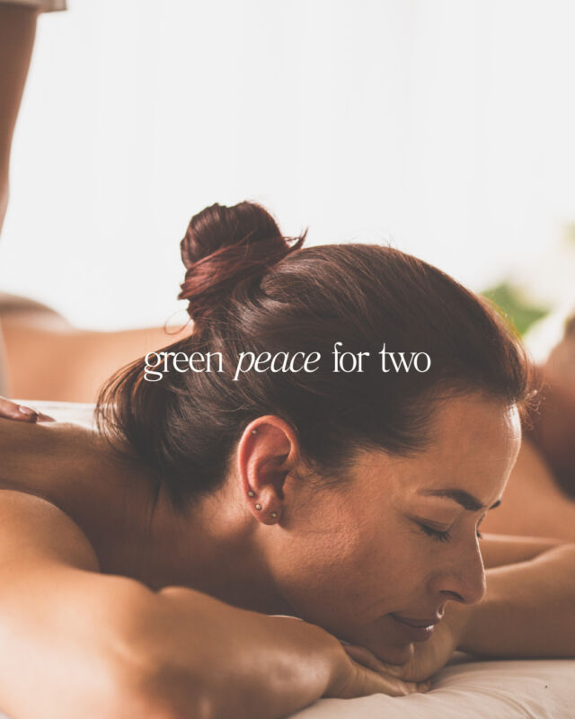 Green Peace for Two Massage 🌿⁣
⁣
Retreat to a couples suite and receive side-by-side massages along with light hot stone therapy for the back!⁣
⁣
Available for booking now!⁣
⁣
#couplesmassage